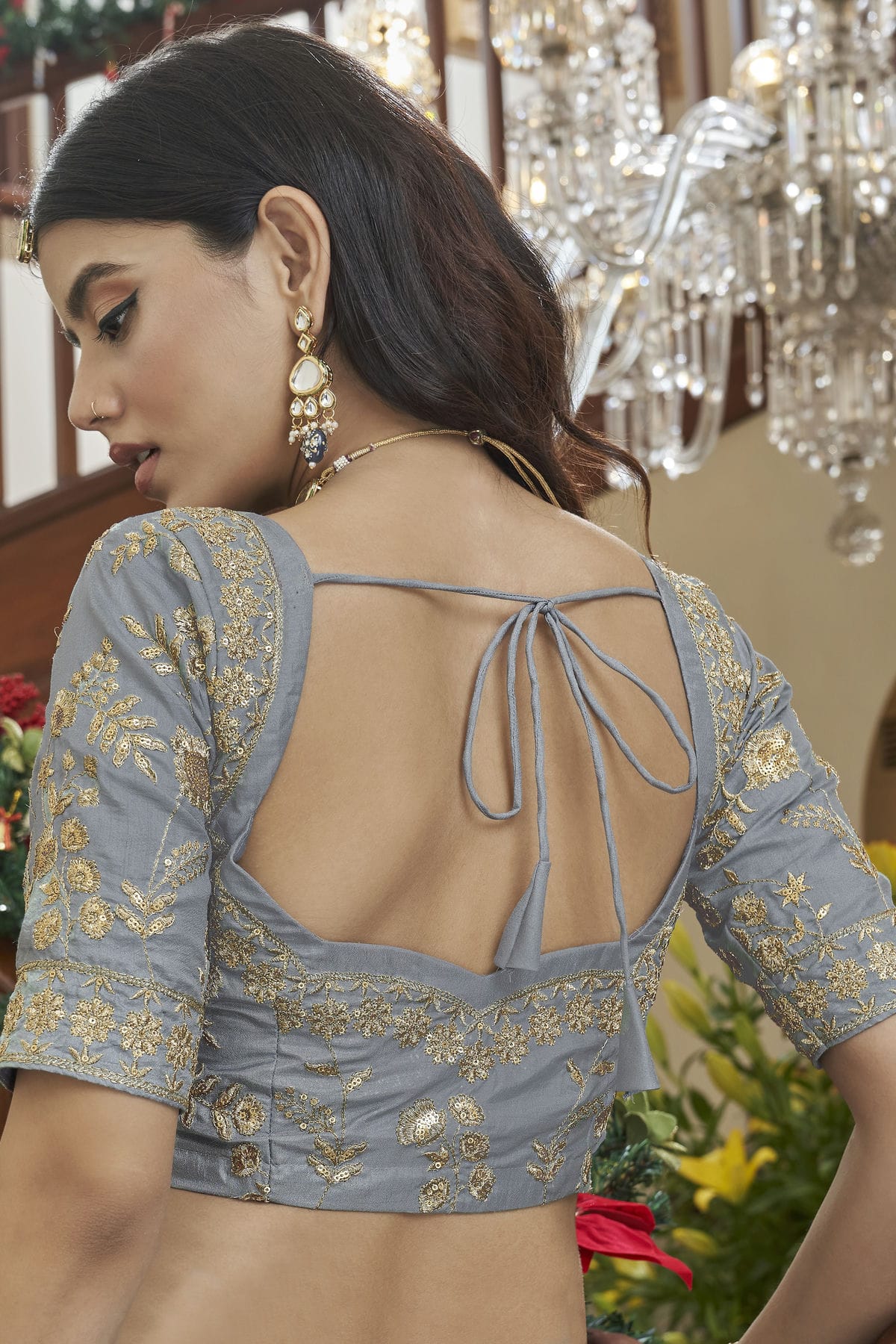 Art Silk Designer Lehenga Choli In Slate Blue Colour