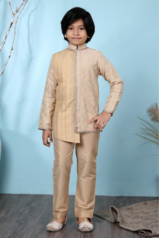 Beige Colour Handloom Silk Kurta Pajama