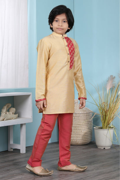 Beige Colour Handloom Silk Sherwani
