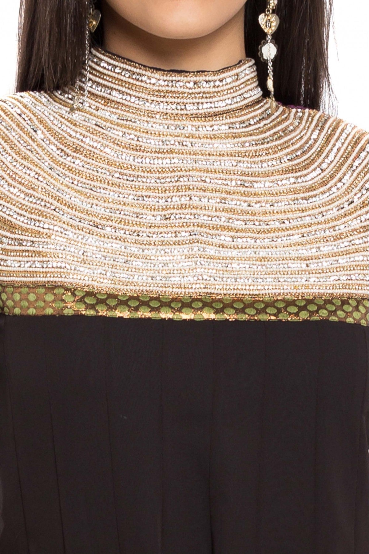 Black Colour Plus Size Stitched Faux Georgette Anarkali Suit