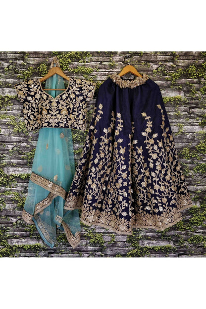 Blue Colour Banglori Silk Lehenga Choli