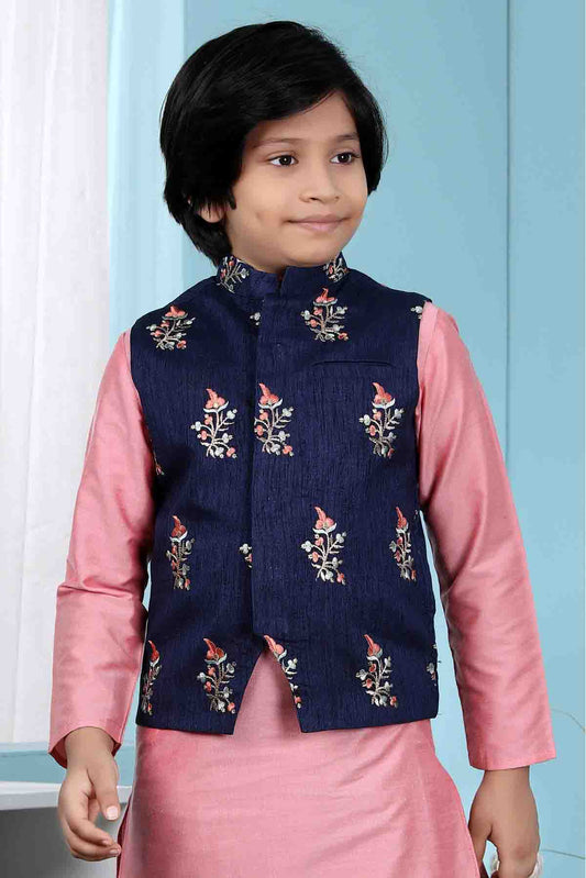 Blue Colour Handloom Silk Jacket