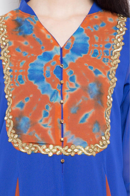 Blue Colour Plus Size Stitched Georgette Anarkali Suit