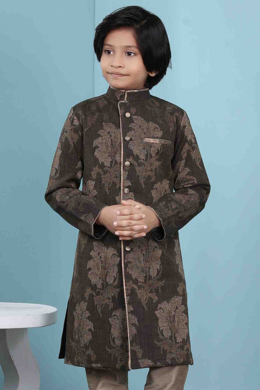 Brown Colour Handloom Silk Jacket