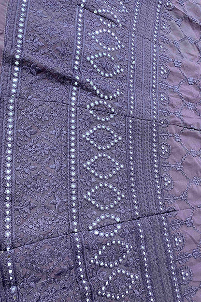 Dusty Purple Colour Cotton Satin Silk Designer Lehenga Choli