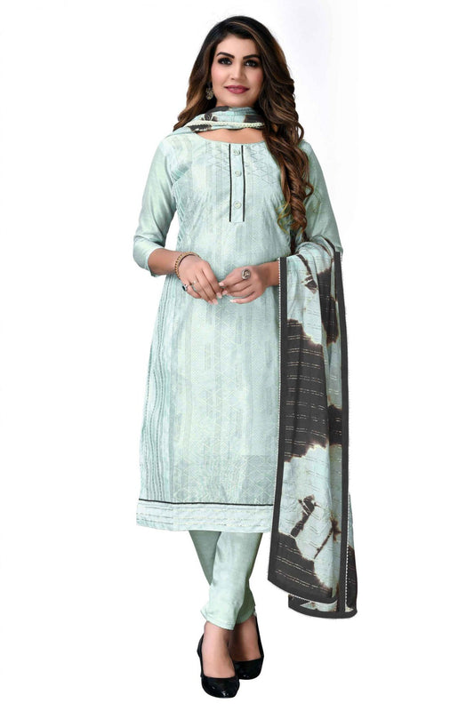 Green Colour Modal Chanderi Printed Pant Style Suit