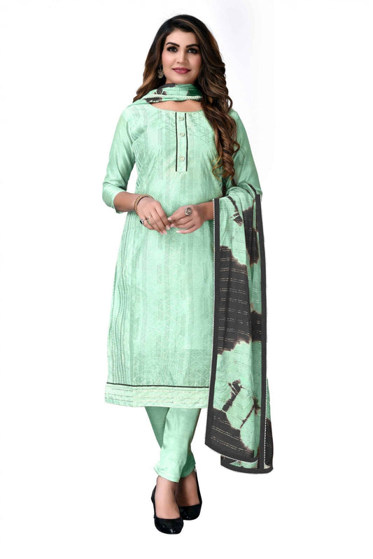 Green Colour Modal Chanderi Printed Pant Style Suit