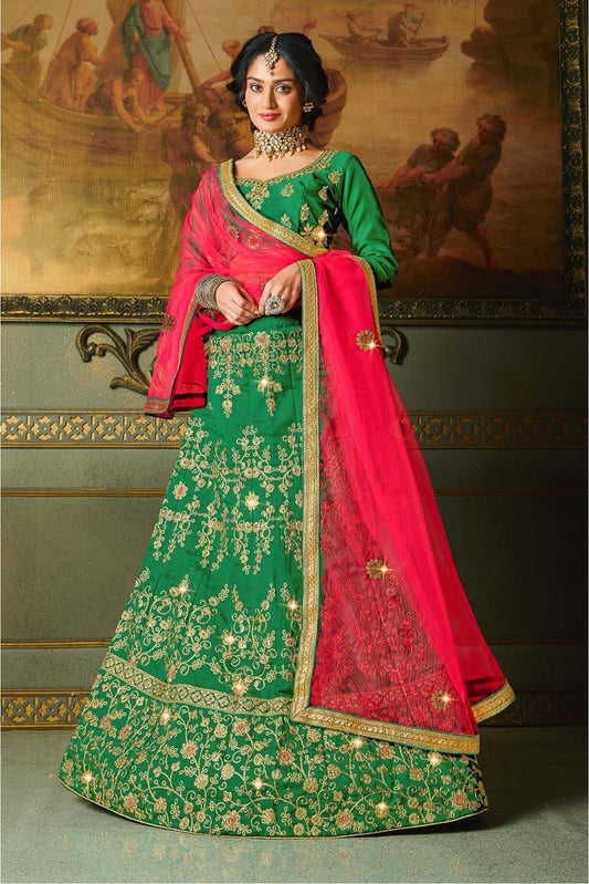 Green Colour Silk Lehenga Choli