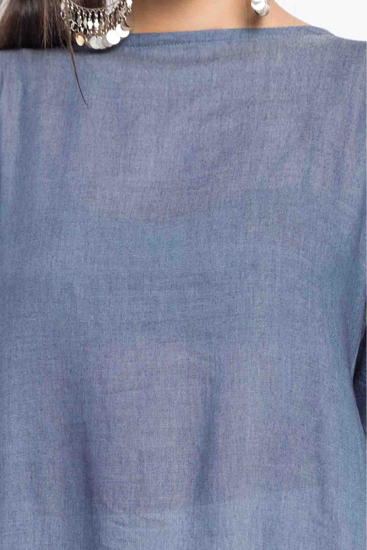 Grey Colour Plus Size Stitched Cotton Churidar Suit