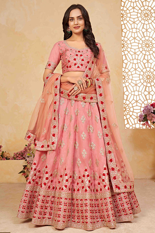 Light Pink Colour Silk Designer Lehenga Choli