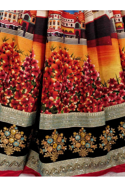 Multicolour Colour Art Silk Lehenga Choli