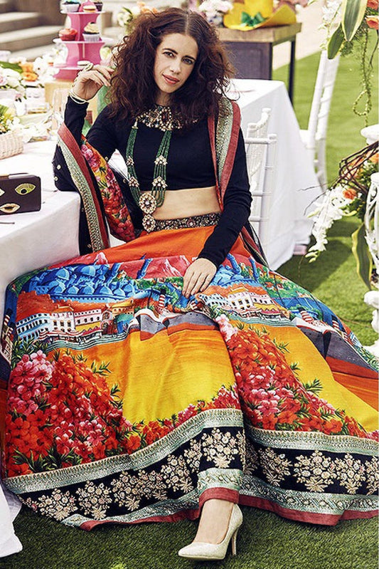Multicolour Colour Art Silk Lehenga Choli