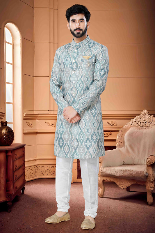 Multicolour Indo Western In Handloom Cotton Fabric