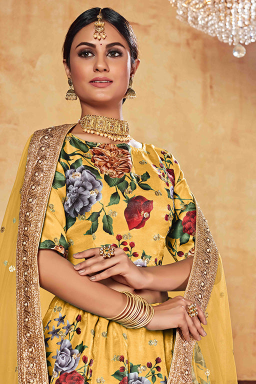 Mustard Colour Art Silk Designer Lehenga Choli