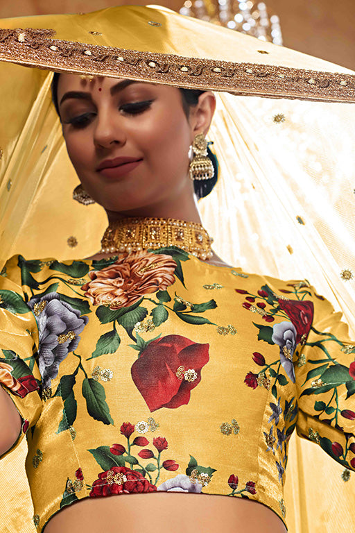 Mustard Colour Art Silk Designer Lehenga Choli