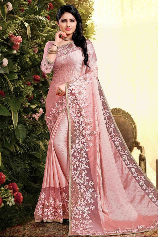 Pink Colour Rangoli Silk Designer Saree