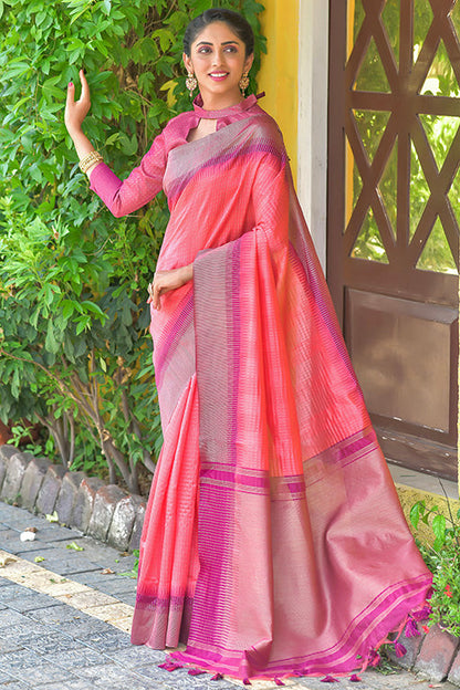 Pink Colour South Silk Traditional Saree