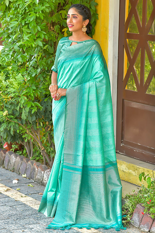 Sea Green Colour South Silk Traditional Saree