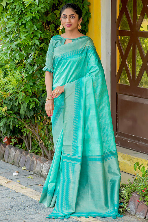 Sea Green Colour South Silk Traditional Saree