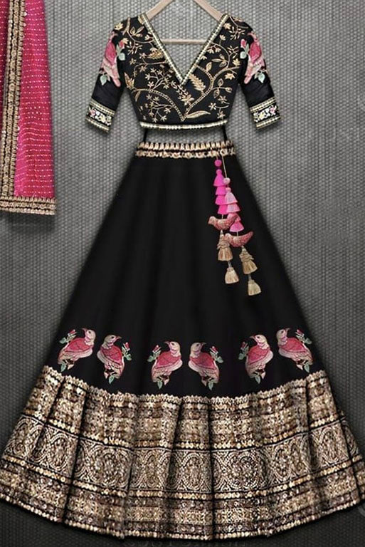 Teal Colour Malai Satin Silk Designer Lehenga Choli