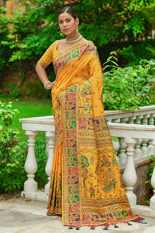 Yellow Colour Banarasi Silk Traditional Saree