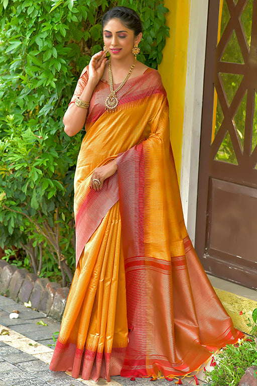 Yellow Colour South Silk Traditional Saree