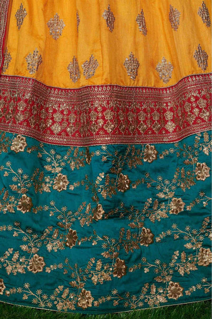 Yellow Colour Taffeta Silk and Banarasi Silk Lehenga Choli